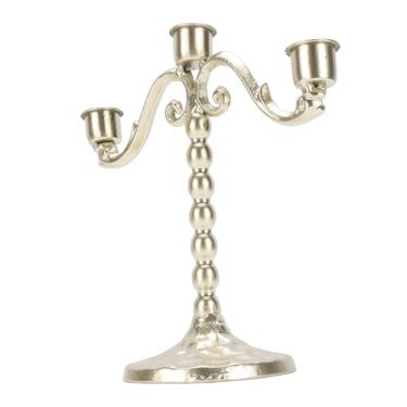 Imagem de Zerodis Suporte de Vela de 3 Braços Candelabros Suporte de Castiçal Decorativo Vintage de Exibição de Ferro Estilo Europeu de 8,1 Polegadas para Mesa de Jantar de Casamento Festa de Natal Casa Vela