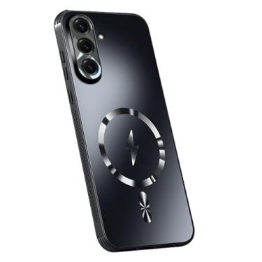 Imagem de POYUFRG Capa magnética para Samsung Galaxy S26 Ultra/S26 Plus/S26, capa fina fosca anti-impressão digital capa de proteção de lente com tudo incluído, preta, S26