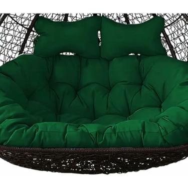 Imagem de Almofada para cadeira de balanço tipo rede, almofada dupla para cadeira suspensa em formato de ovo, luxuosa para varanda, quintal ou sacada, ideal para 2 pessoas. Inclui apenas a almofada.