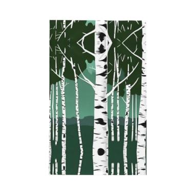 Imagem de XLLingL Toalhas de cozinha de waffle com estampa de bétula, panos de prato de microfibra, para decoração e limpeza de cozinha - 1 peça