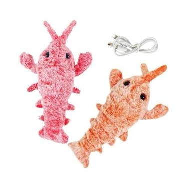 Imagem de Brinquedo Elétrico Recarregável USB Para Gatos, Camarão De Pelúcia Que