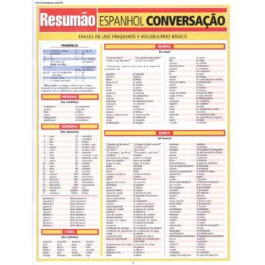 Imagem de Resumao Espanhol Conversacao Frases De Uso Frequente E Vocabulario Bas