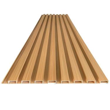 Imagem de Painel Ripado em Placa 100x0,15cm 10,5m² Pvc + 20 Cantoneiras Laranja