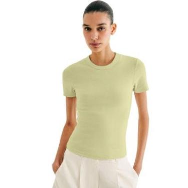 Imagem de Blusa Manga Curta Hering Ribana Verde-Feminino