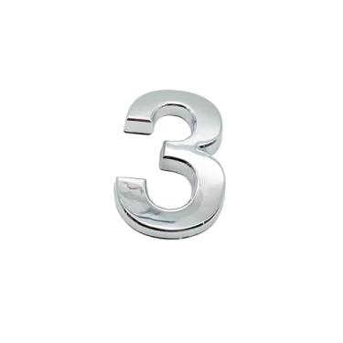 Imagem de NumRealm Número da casa, números de caixa de correio de porta, endereço 3D à prova d'água casa apartamento hotel autoadesivo sinalização, prata - 3