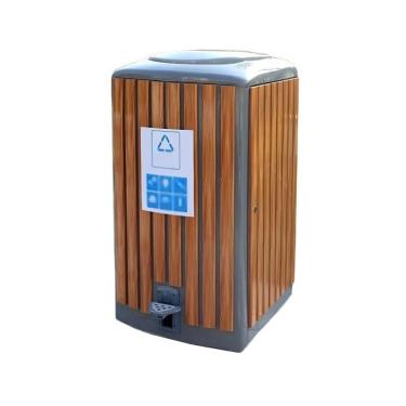 Imagem de Lata de lixo ao ar livre Criatividade ao ar livre grande capacidade lata de lixo metal comercial operada por pé