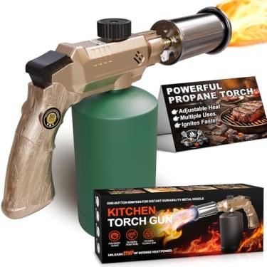 Imagem de Pistola de tocha de cozinha, maçarico de churrasco para cozinhar - tocha portátil de ignição automática, pistola de tocha de cozinha ajustável, acionador de carvão, bife escaldante - presente para