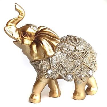 Imagem de Elefante Decorativo Em Resina Indiano Sabedoria Sorte Peq - Luthi Comé