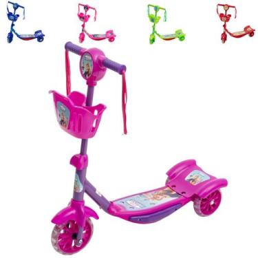 Imagem de Patinete Infantil Luz De Led 3 Rodas Cesto Música Menino Menina Crianç