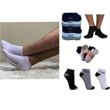 Imagem de Meia Masculina Soquete Cano Curto: 6 Pares Sortidos Adulto - Amorarma