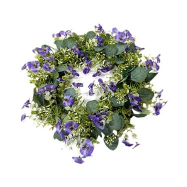 Imagem de IEUDNS Guirlandas para Porta de Entrada, Guirlanda de Primavera/Verão, Flores Artificiais, Guirlanda Floral Artificial para Porta, Flores de Seda Falsas para, Coroa de Orquídeas Roxas