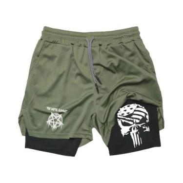 Imagem de Shorts de Treino Masculino - Dupla Camada, Secagem Rápida para Corrida