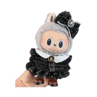 Imagem de Conjunto De Roupa Para Boneca Labubu De Vinil 17cm: Vestido De Bolinha