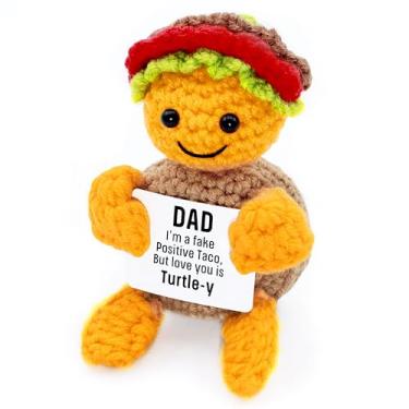 Imagem de Amzberry Presentes engraçados positivos de crochê para mulheres e homens, presente de aniversário feito à mão para meias de Natal (papai)