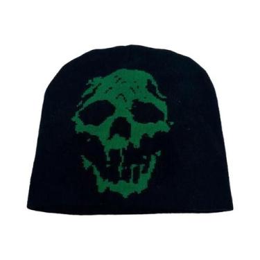 Imagem de Chapéu Bucket De Lã Com Estampa De Caveira Colorida, Quente E Confortá