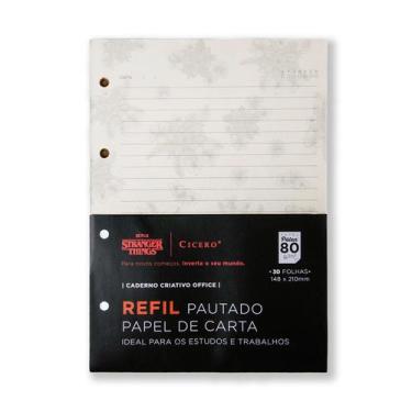 Imagem de Refil Caderno Argolado Pautado Stranger Things Papel de Carta A5 - Cal