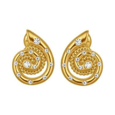 Imagem de Brinco De Concha Com Zircônia Cúbica Banhado a Ouro 18K, Joia De Verão