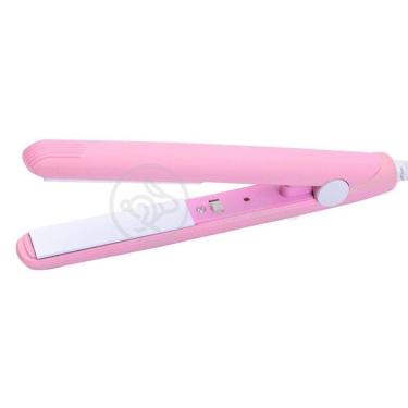 Imagem de Mini Chapinha Prancha Portátil 17Cm Bivolt Profissional Rosa