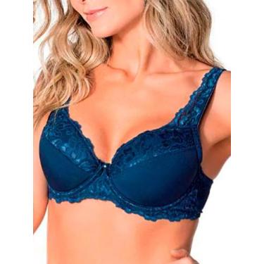 Imagem de Sutiã com Aro e Bojo Iridien Demillus 65204 Taça B, Azul marinho, 52