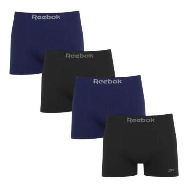Imagem de Kit 4 Cuecas Boxer Reebok Sem Costura Masculina - Marinho e Preto P, M