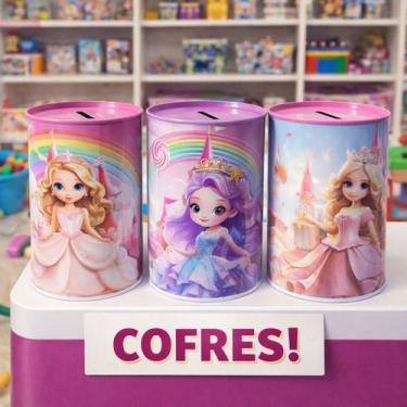 Imagem de Cofre Redondo Infantil - Escolha o Tema  Capivara, Astronauta, Unicórn