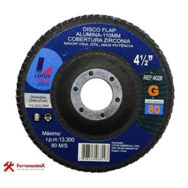 Imagem de Disco flap 4 1/2" zirconia 80 (4028) - LOTUS
