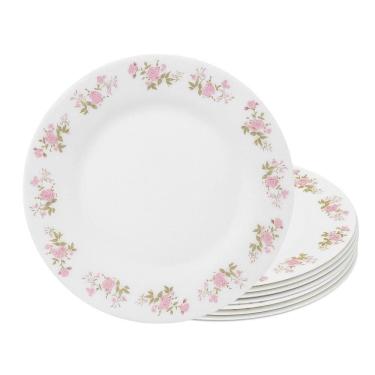 Imagem de Jogo 8 Prato De Sobremesa De Vidro Flowers Pink 20cm Em Casa Tem