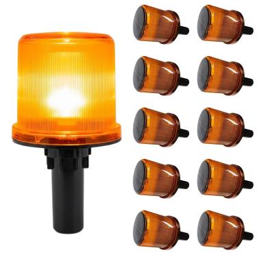 Imagem de Sinalizador Solar Viario Kit 10 Uni Cone Transito Obra Sinalizacao Rodovia Estrada Emergencia Rua Segurança LED