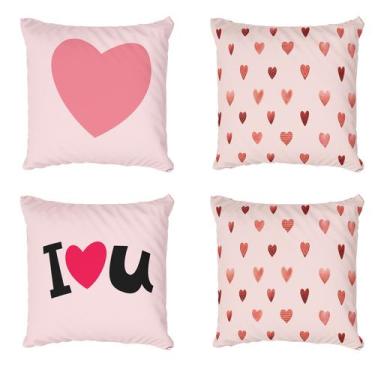 Imagem de Kit 4 Capas De almofada Decorativa Dia dos namorados - Fabrika De Fest