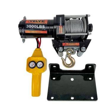 Imagem de Guincho Elétrico 12v 3000lbs 1360kg com placa de fixação VELVE GV3000P