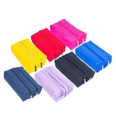 Imagem de Estojo Duplo Liso Juvenil Escolar - Várias Cores - JKF - JKF Estojos, 