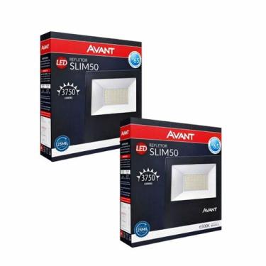 Imagem de Kit 10 Refletores Led 50w Br6500k Slim50 Bivolt 3750 Avant