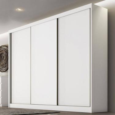 Imagem de Guarda-Roupa Casal Volano 3 Portas 8 Gavetas 100% Mdf Neve - Pnr Móveis