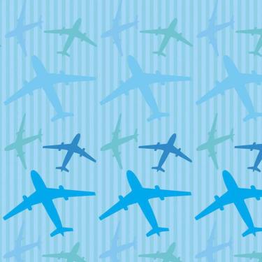 Imagem de Papel De Parede Azul Aviões E Listra Autocolante Sala Quarto