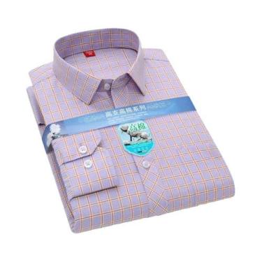 Imagem de Camisa Social Masculina Slim Fit De Manga Longa Em Algodão Xadrez Maci