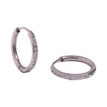 Imagem de Brincos Huggie Hoop Com Cristais Transparentes E Pedras Preciosas, Rev