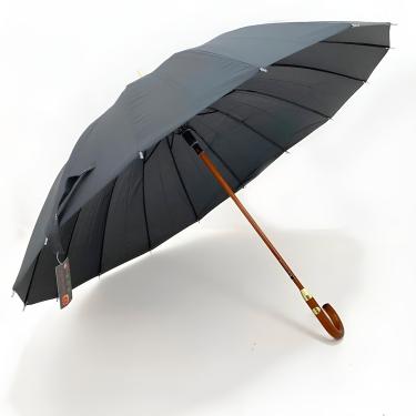 Imagem de Guarda-Chuva Automático Reforçado 16 Hastes Grande 142cm Resistente ao Vento Preto