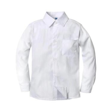 Imagem de Camisa Social Branca De Manga Longa Para Meninos Com Gravata Borboleta