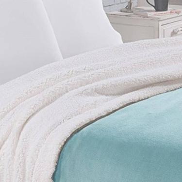 Imagem de Manta Sherpa Queen Andreza Azul Claro