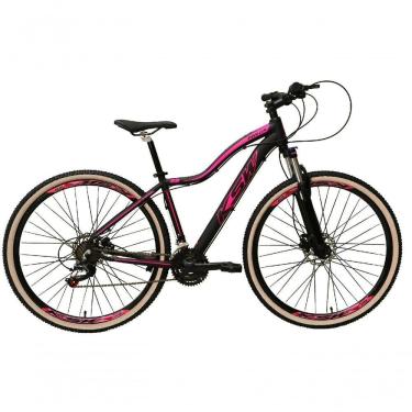 Imagem de Bicicleta Feminina Aro 29 Ksw Mwza Alumínio 24v Câmbios Shimano Garfo Com Trava No Ombro - Preto/rosa Tam.17