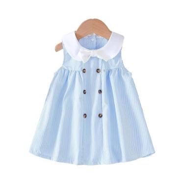 Imagem de 2025 verão novo vestido casual de cor sólida sem mangas abotoado - NON