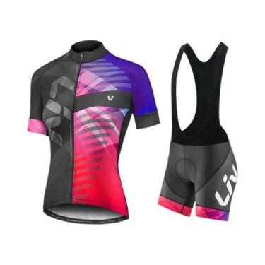 Imagem de Conjunto De Camiseta E Shorts De Ciclismo Feminino Leve E Respirável C
