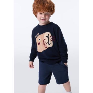 Imagem de Bermuda Infantil Menino Toddler Chino Em Sarja - Hering Kids, 002, Azu