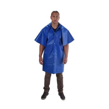 Imagem de Capa de Chuva Policap PVC Forrado Azul, EXG