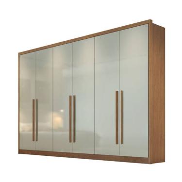Imagem de Guarda Roupa Casal 100% Mdf 6 Portas 8 Gavetas - Livorno-cumaru/fendi - Móveis Novo Horizonte