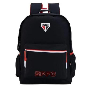 Imagem de Mochila Treino Spfc Oficial Tricolor Confortável Costas New -, Preto