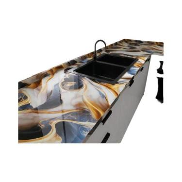 Imagem de Papel De Parede Adesivo Impermeável De Mármore 40cm Para Banheiro, Coz