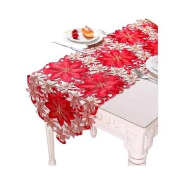 Imagem de Toalha De Mesa Bordada De Natal 176x38cm, Caminho De Mesa, Decoração P