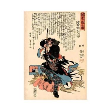Imagem de Pôster De Arte Vintage Samurai Ukiyo-e, Decoração De Parede Em Tela Pa