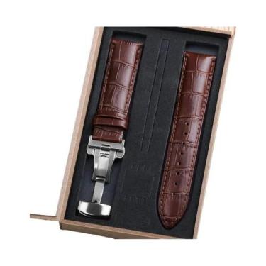 Imagem de Pulseira De Relógio Ajustável Em Couro Genuíno 12-22mm Com Fecho Borbo
